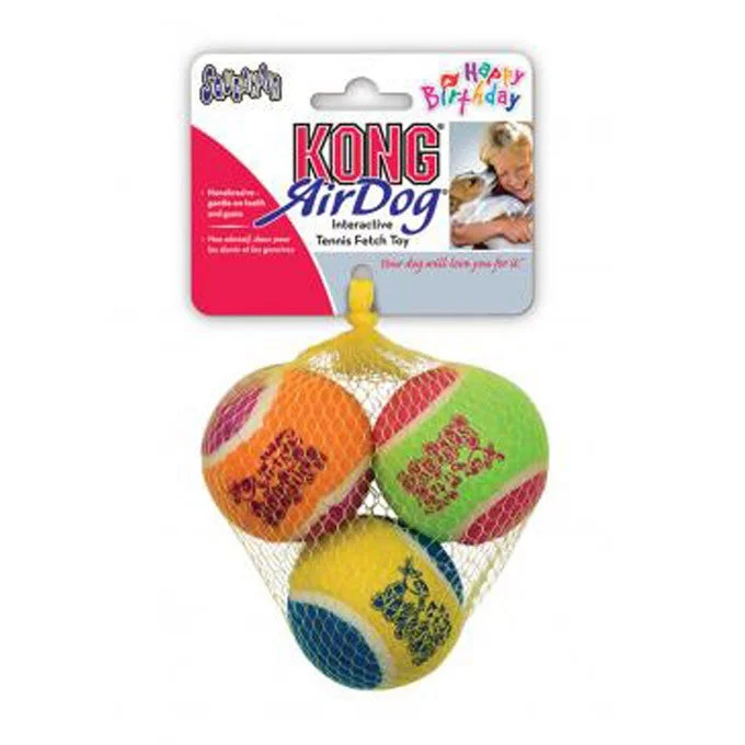  -High-end pet toy rankings3 Pack Medium Assorted KONG Birthday Fetch Balls