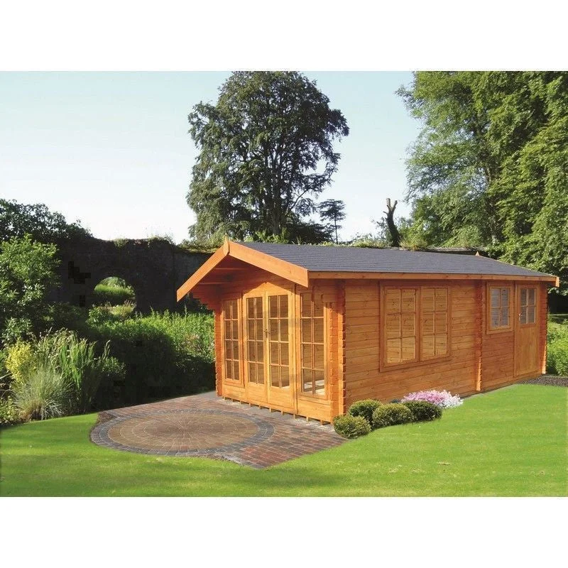 - Cat anti-jump window safety netShire Keilder 13' 8" x 14' 8" Apex Log Cabin - Premium 34mm Cladding Tongue & Groove