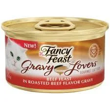    - Recommended online stores for cat food  Fancy Feast Gravy Lovers Beef Feast in Roasted Beef Flavor Gravy Canned Cat Food