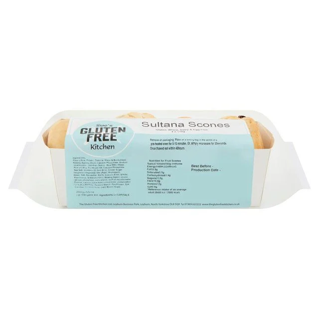 - Air box TSA certified check-inGluten Free Kitchen Vegan Sultana Scones   4 x 110g