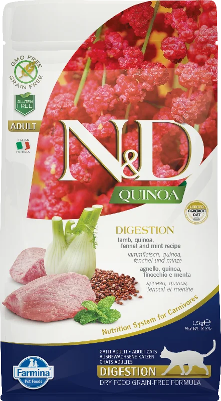    - Where to buy imported cat food  N&D Farmina Quinoa DIGESTION – Lamb, quinoa, fennel and mint Dry Cat Food