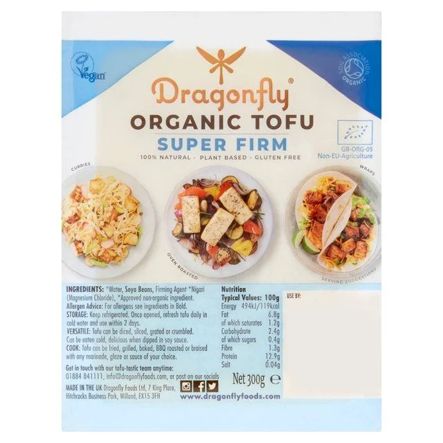 - Air box TSA certified check-inDragonfly Gluten Free Organic Super Firm Fresh Tofu   300g