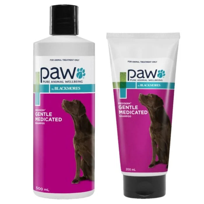 remove dead hair and dandruff, and promote pet skin health.PAW Mediderm Gentle Medicated Shampoo