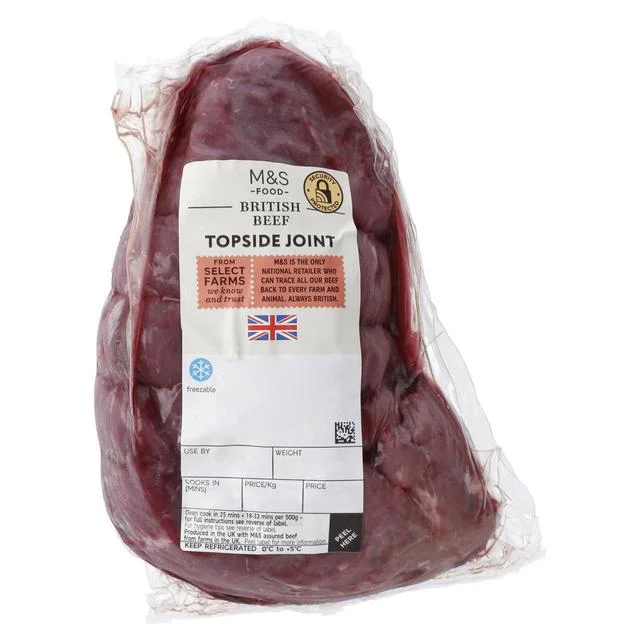 - Rabbit grass rack to prevent waste food boxM&S Select Farms British Beef Topside Joint    Typically: 1.07kg