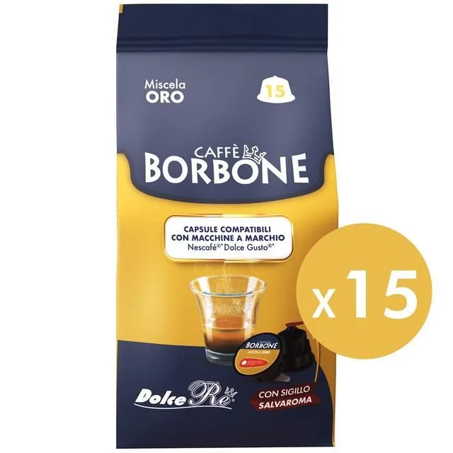 - Air box TSA certified check-inCaffe Borbone Oro Intensity 7 Dolce Gusto Compatible   15 per pack