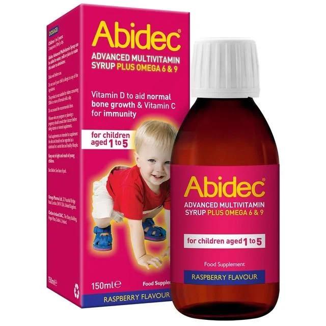 - Organic cotton dog bibsAbidec Advanced Raspberry Multivitamin Syrup   150ml