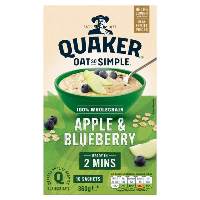 - Winter dog thick down jacketQuaker Oat So Simple Apple & Blueberry Porridge Sachets Cereal   10 per pack