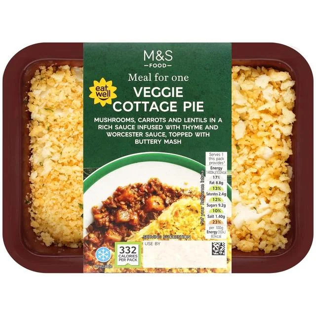 - Air box TSA certified check-inM&S Veggie Cottage Pie   400g