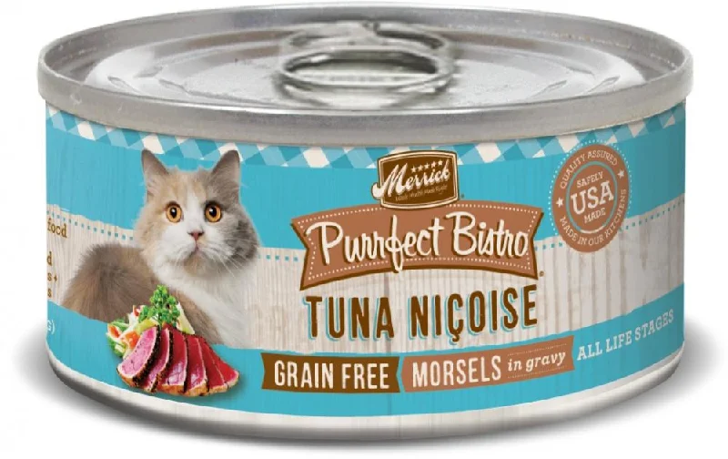    - Hairball control cat food  Merrick Purrfect Bistro Tuna Nicoise Grain Free Canned Cat Food