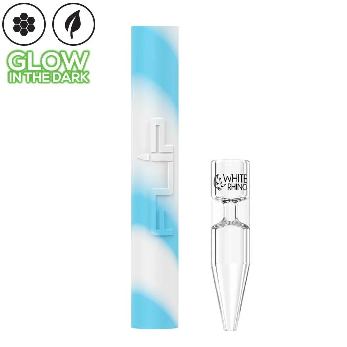 ---White Rhino - Flip Chillum to Straw Quartz Glow in the Dark