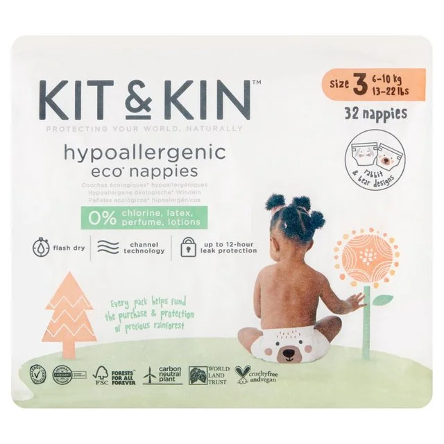 - Natural latex pet mattressKit & Kin Eco Nappies Size 3 (6-10kg)   32 per pack