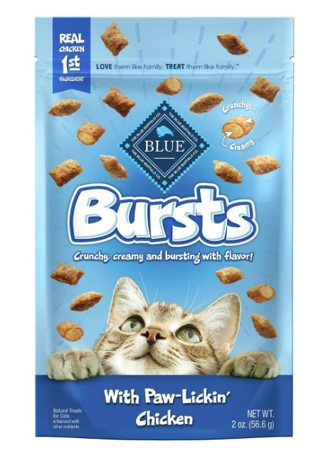    - Recommended online stores for cat food  Blue Buffalo Bursts with Chicken Crunchy & Creamy Cat Treats