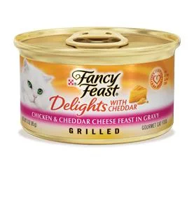    - Cat food nutritional analysis  Fancy Feast Delights-Chicken and Cheese Canned Cat Food