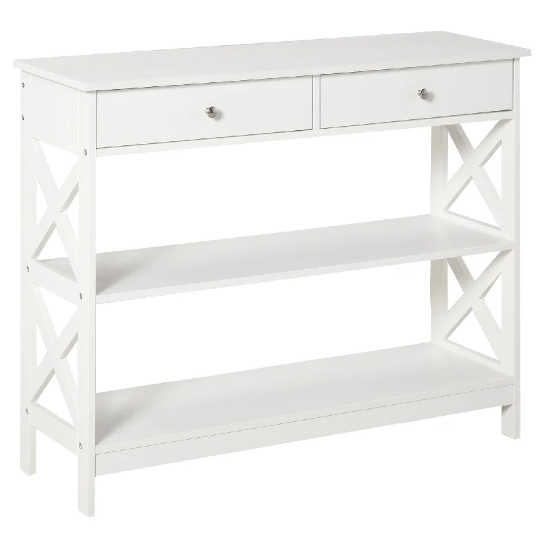 - Winter warm clothes for short-haired dogsConsole Table Side Desk w/ Shelves Drawers Open Top X Support Frame Living Room Hallway Home Office Furniture White