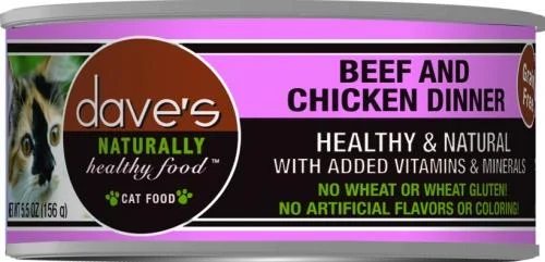    - Senior cat food  Dave's Naturally Healthy Beef and Chicken Canned Cat Food