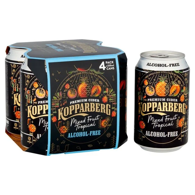 - Air box TSA certified check-inKopparberg Alcohol Free Mixed Fruit Tropical Cider Cans   4 x 330ml