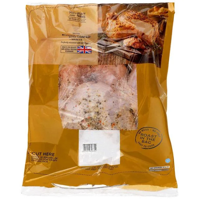 ---M&S British Ready to Cook Seasoned Extra Large Chicken   Typically: 2.35kg