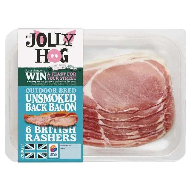 - Teething and chewing toys for puppiesThe Jolly Hog 6 Unsmoked Dry Cured Back Bacon Rashers   200g