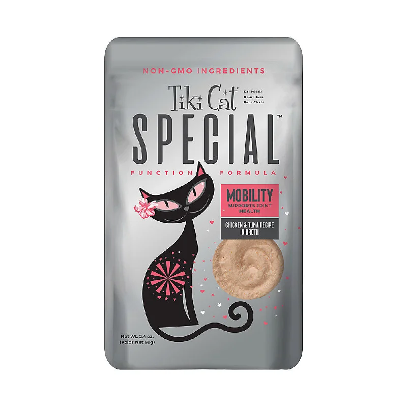 - Organic cotton dog bibsTiki Cat® Special™ MOBILITY: Chicken & Tuna Recipe in Broth