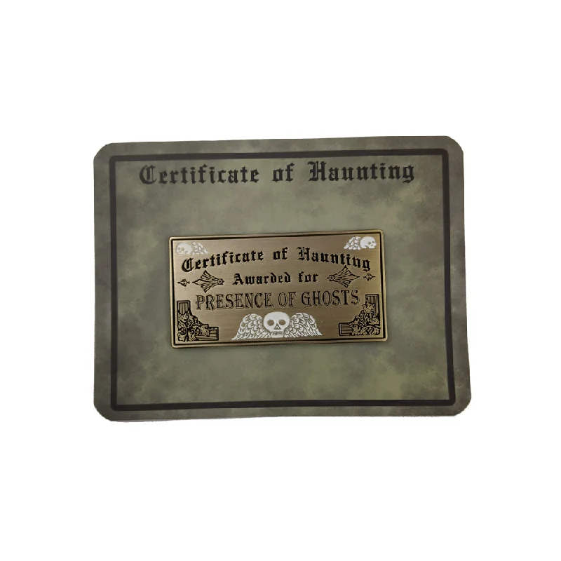 ---Certificate of Haunting Pin! by Abby Howard