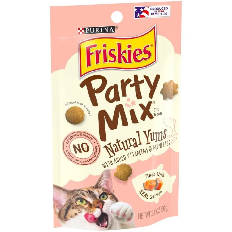    - Cat food for dental health  Friskies Party Mix Naturals Salmon Flavor Cat Treats (2.1-oz)