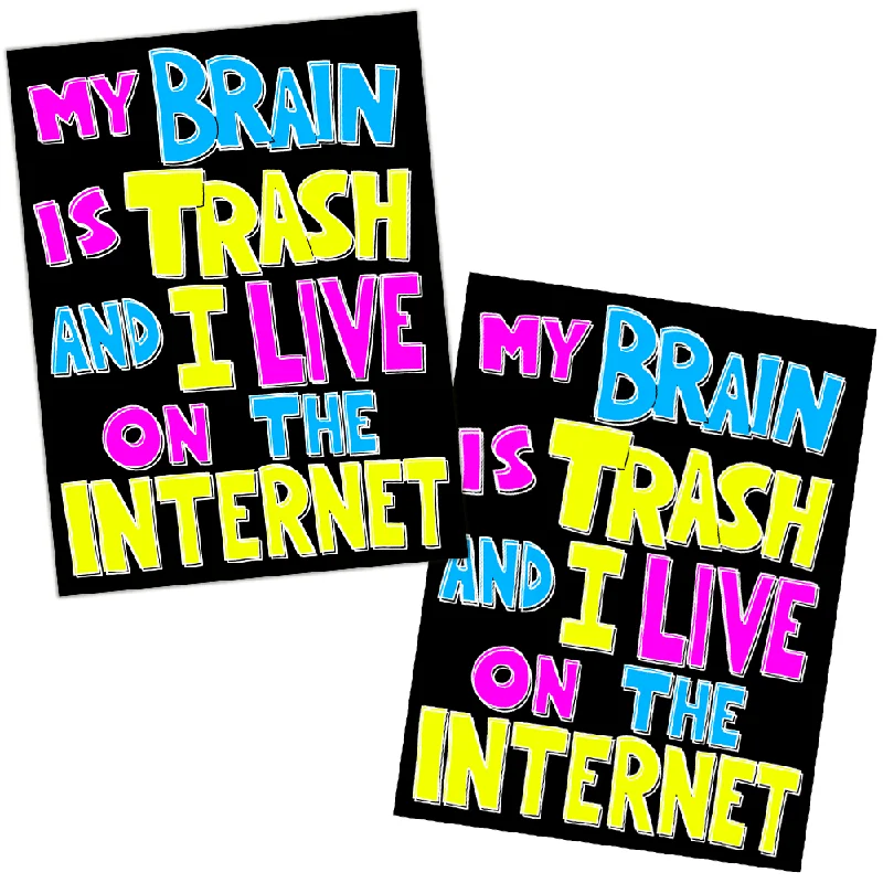 - Car dog seat beltTrash Brain Sticker 2-Pack