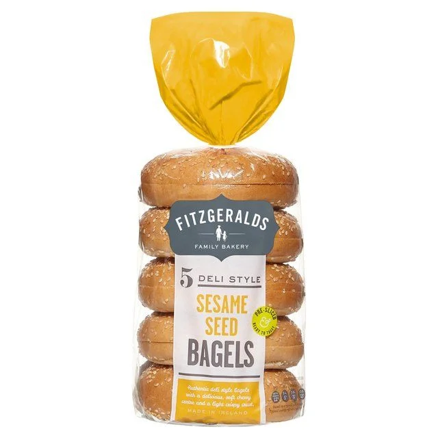 - Postoperative pet anti-licking Elizabethan collarFitzgeralds Sesame Sliced Bagels   5 per pack