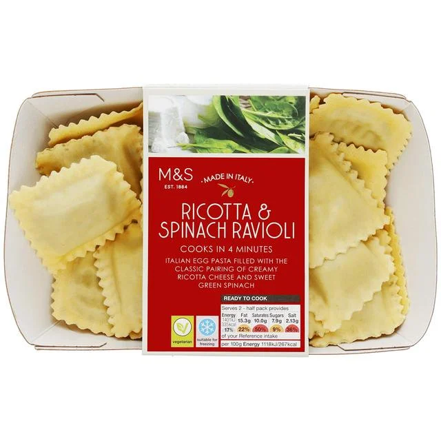 Pet ProductsM&S Made In Italy Ricotta & Spinach Ravioli   250g