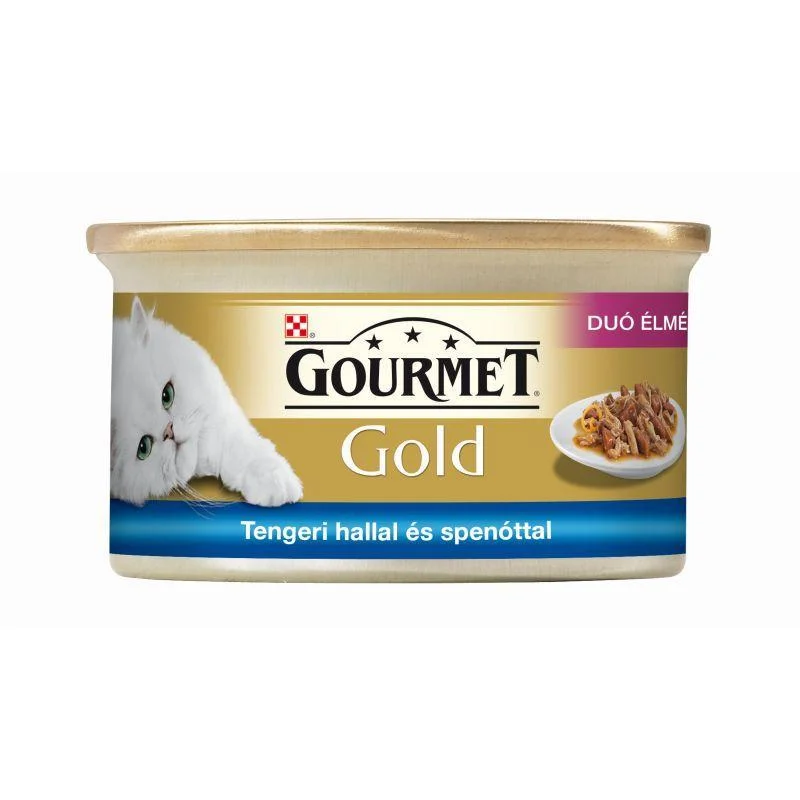 10. **Cat collar bell model**Gourmet Gold - Fine Pâté With Ocean Fish in a Sauce With Spinach 85g